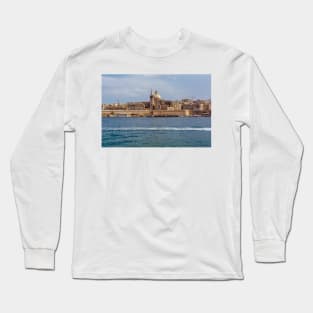 Valletta city with traditional architecture of yellow limestone Long Sleeve T-Shirt